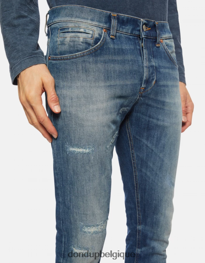 Hommes vêtements DONDUP bleu jean skinny George en denim stretch 8826D0667