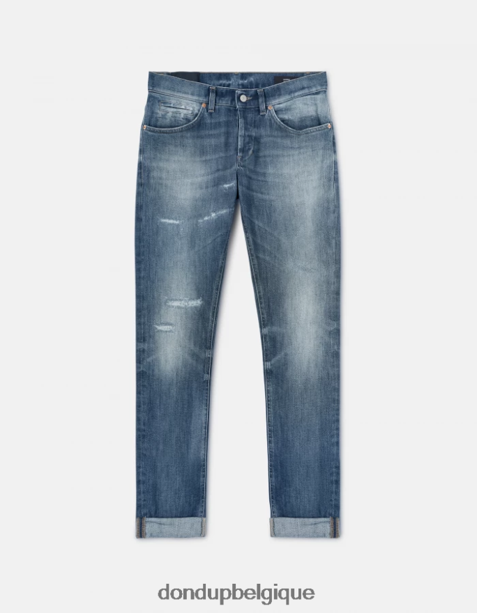 Hommes vêtements DONDUP bleu jean skinny George en denim stretch 8826D0667