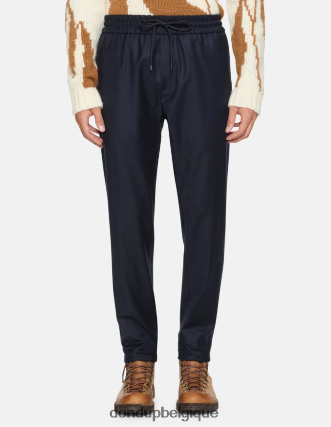 Hommes vêtements DONDUP bleu marine jogging en flanelle yuri 8826D0730