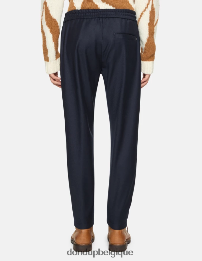 Hommes vêtements DONDUP bleu marine jogging en flanelle yuri 8826D0730