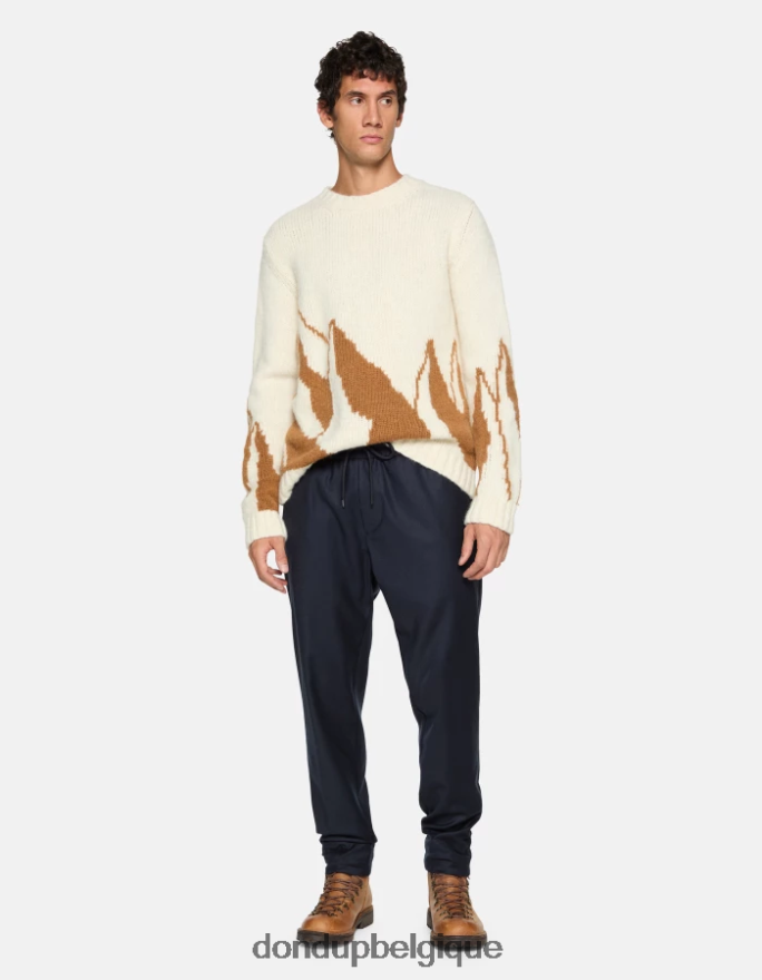 Hommes vêtements DONDUP bleu marine jogging en flanelle yuri 8826D0730