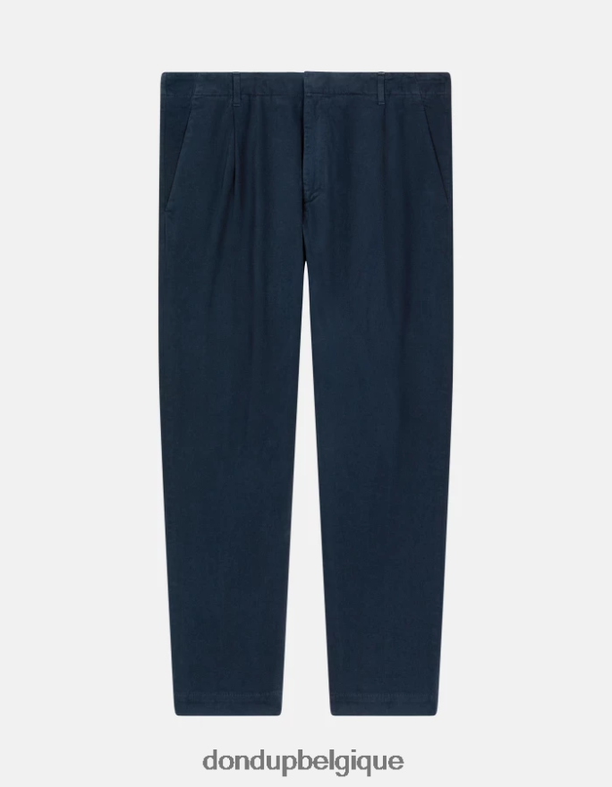 Hommes vêtements DONDUP bleu marine pantalon coupe carotte en coton ben 8826D0716
