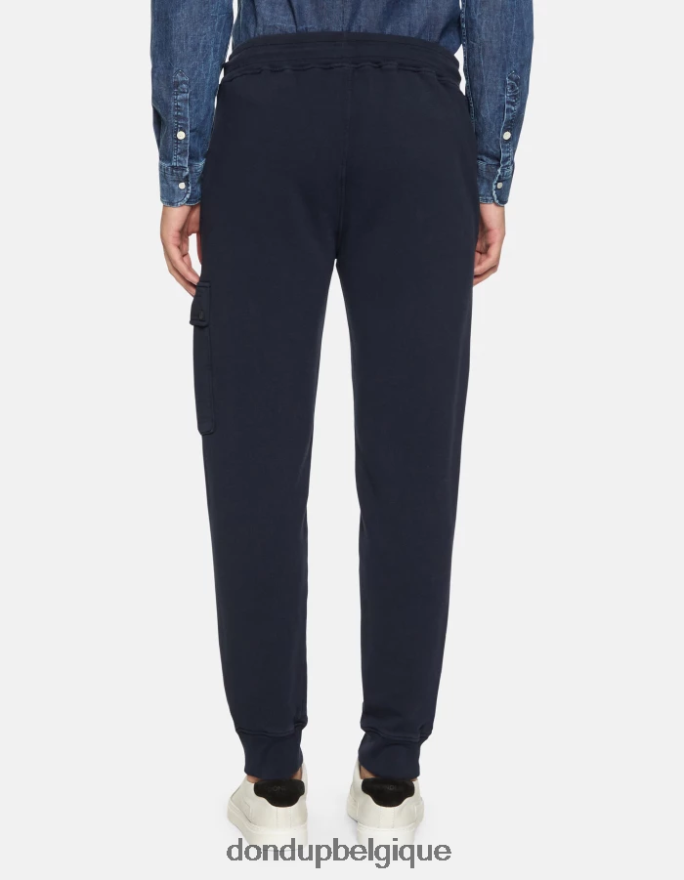Hommes vêtements DONDUP bleu marine pantalon de jogging coupe classique en molleton 8826D0703