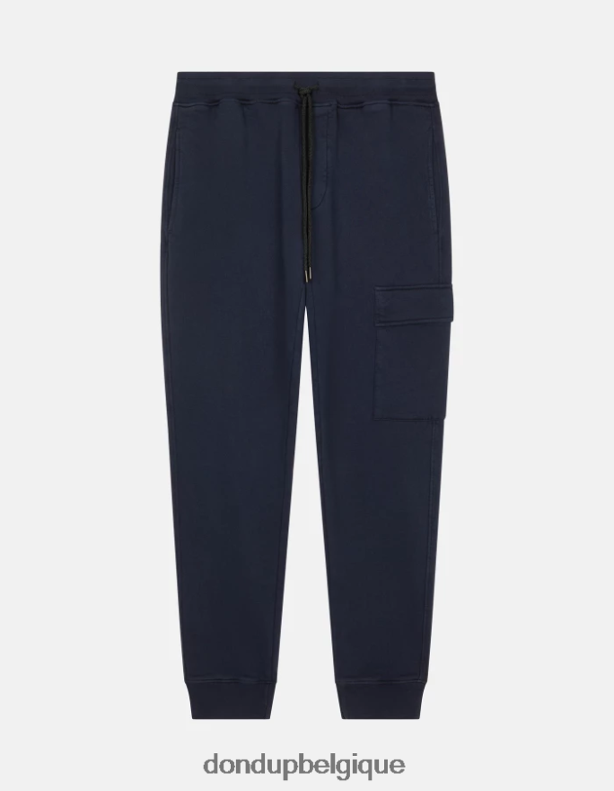 Hommes vêtements DONDUP bleu marine pantalon de jogging coupe classique en molleton 8826D0703