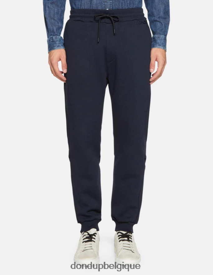 Hommes vêtements DONDUP bleu marine pantalon de jogging coupe classique en molleton 8826D0713