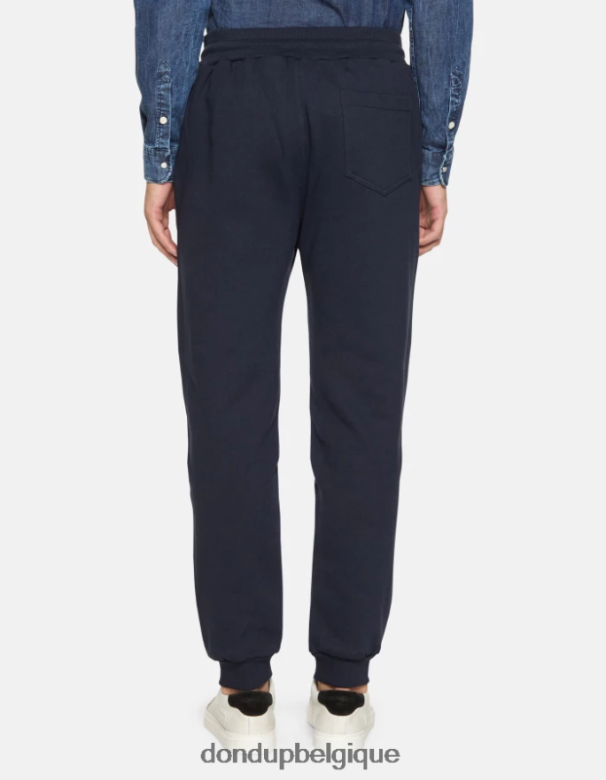 Hommes vêtements DONDUP bleu marine pantalon de jogging coupe classique en molleton 8826D0713