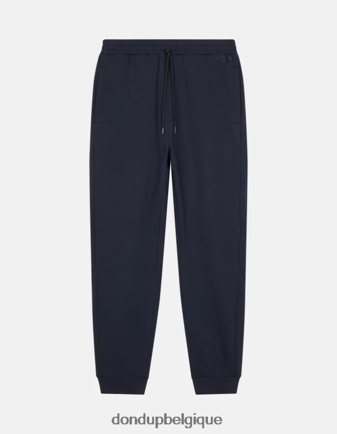 Hommes vêtements DONDUP bleu marine pantalon de jogging coupe classique en molleton 8826D0713