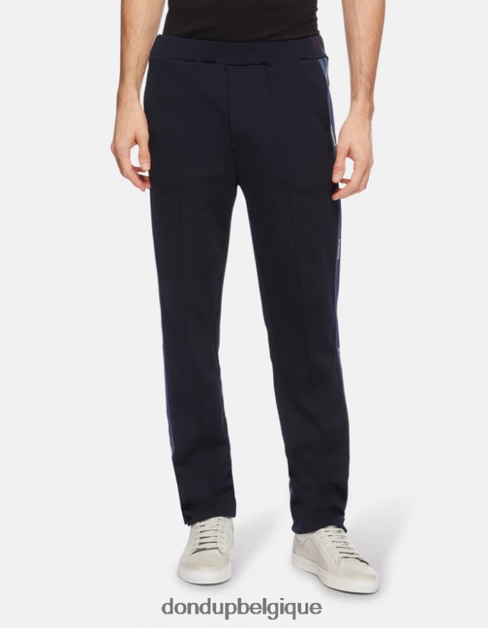 Hommes vêtements DONDUP bleu marine pantalon de jogging coupe classique en molleton 8826D0754