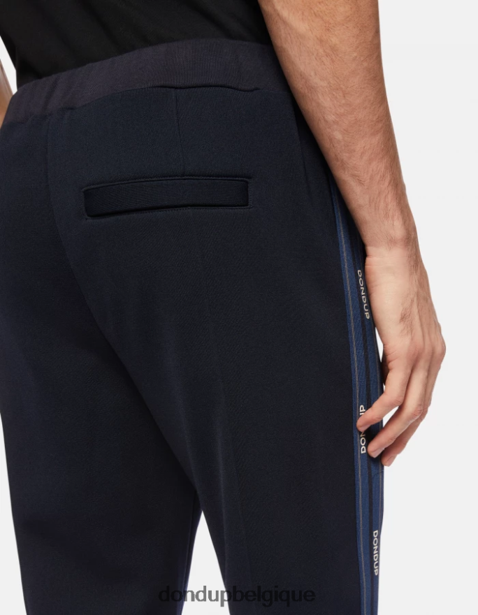 Hommes vêtements DONDUP bleu marine pantalon de jogging coupe classique en molleton 8826D0754