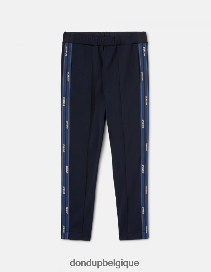 Hommes vêtements DONDUP bleu marine pantalon de jogging coupe classique en molleton 8826D0754