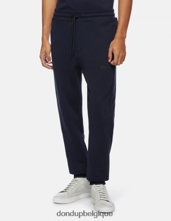 Hommes vêtements DONDUP bleu marine pantalon de jogging coupe classique en molleton 8826D0771