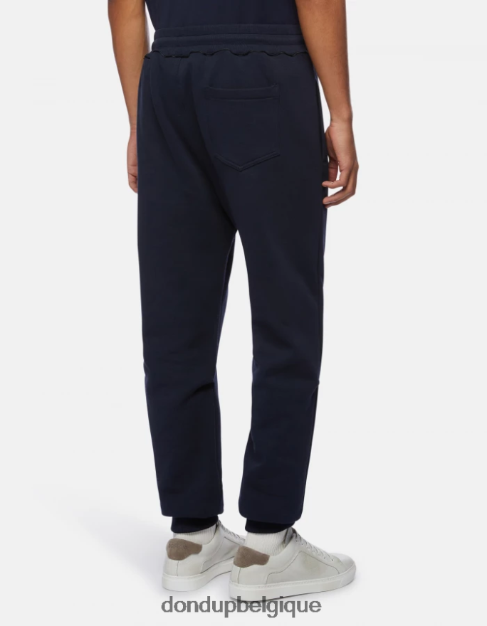 Hommes vêtements DONDUP bleu marine pantalon de jogging coupe classique en molleton 8826D0771
