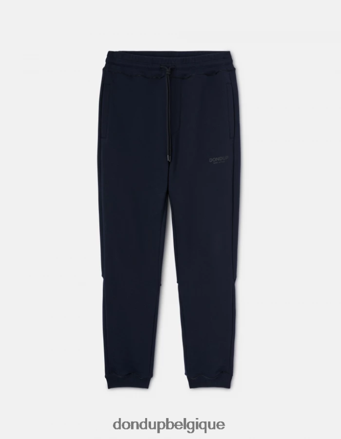 Hommes vêtements DONDUP bleu marine pantalon de jogging coupe classique en molleton 8826D0771