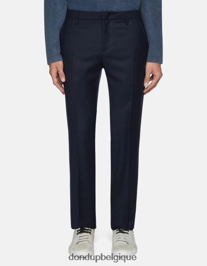 Hommes vêtements DONDUP bleu marine pantalon en flanelle coupe classique spiritissimo 8826D0678
