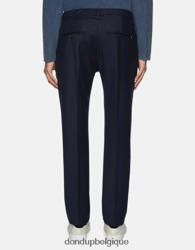 Hommes vêtements DONDUP bleu marine pantalon en flanelle coupe classique spiritissimo 8826D0678