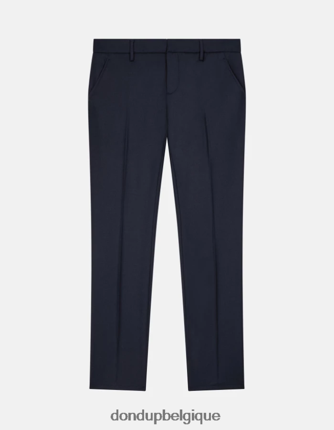 Hommes vêtements DONDUP bleu marine pantalon en flanelle coupe classique spiritissimo 8826D0678