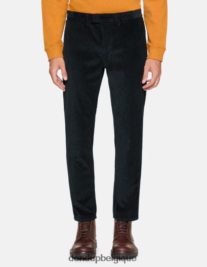 Hommes vêtements DONDUP bleu marine pantalon en velours coupe classique pablo 8826D0727