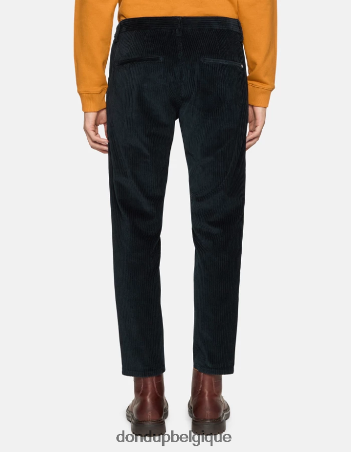 Hommes vêtements DONDUP bleu marine pantalon en velours coupe classique pablo 8826D0727