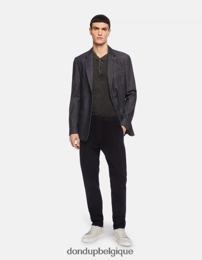 Hommes vêtements DONDUP bleu marine pantalon joe coupe carotte en coton 8826D0699