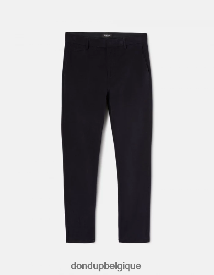 Hommes vêtements DONDUP bleu marine pantalon joe coupe carotte en coton 8826D0699