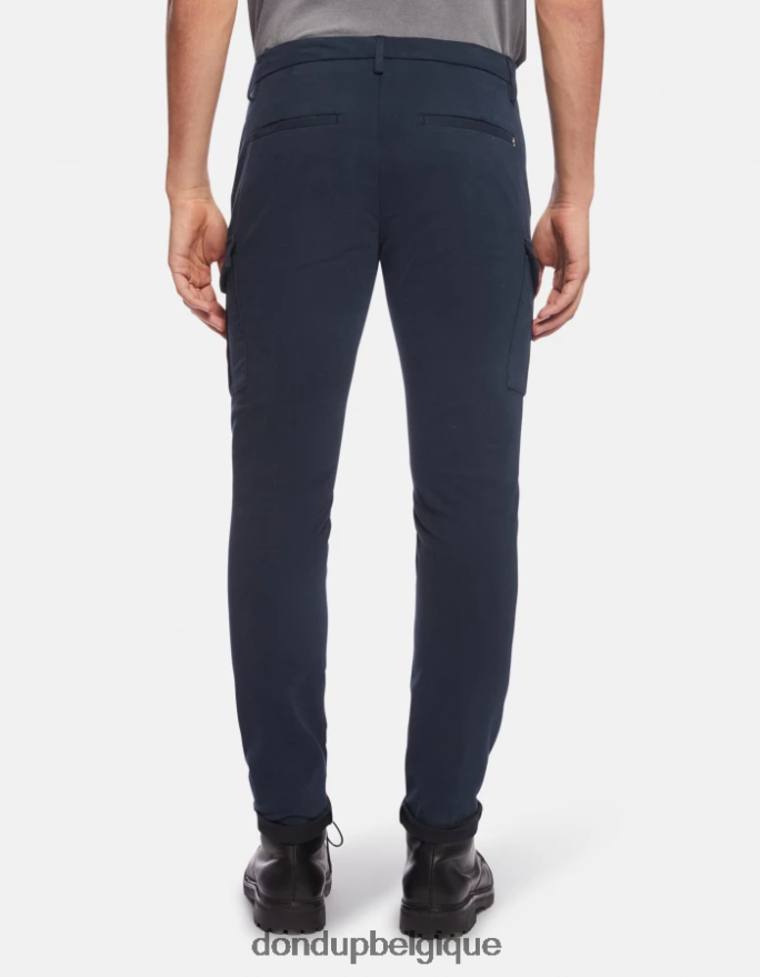 Hommes vêtements DONDUP bleu marine pantalon slim en coton eddy 8826D0789
