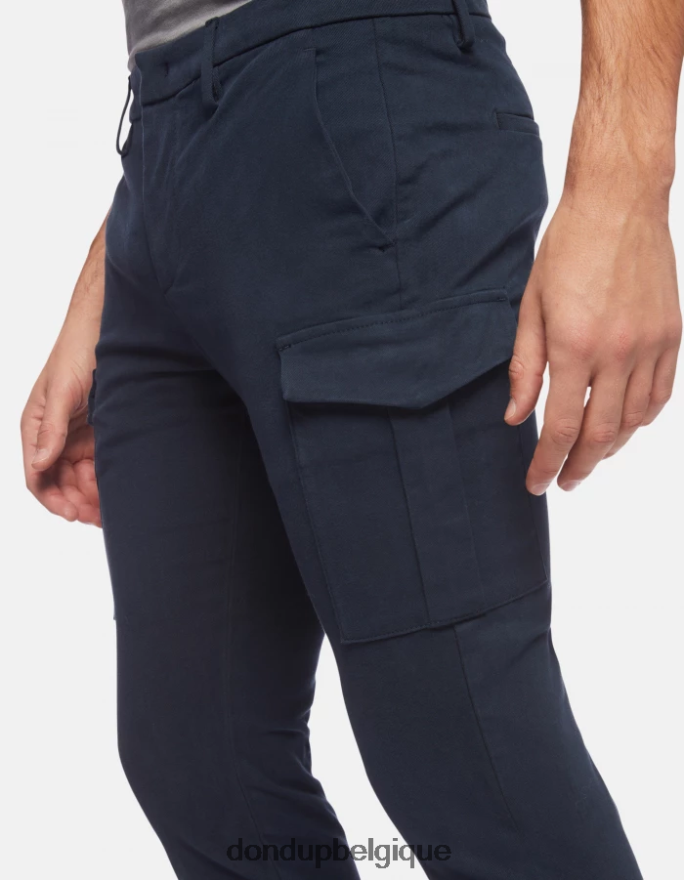 Hommes vêtements DONDUP bleu marine pantalon slim en coton eddy 8826D0789