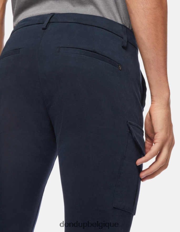 Hommes vêtements DONDUP bleu marine pantalon slim en coton eddy 8826D0789