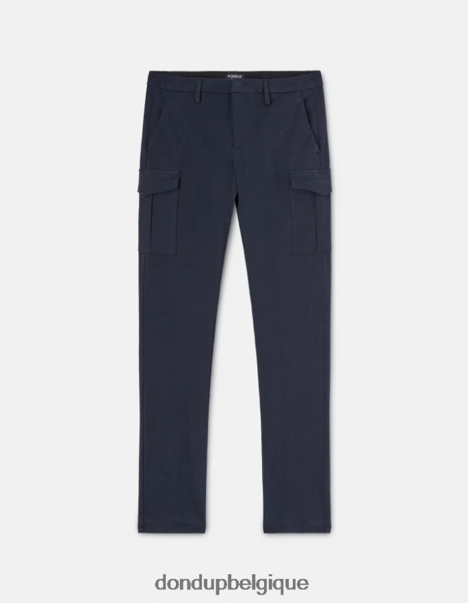 Hommes vêtements DONDUP bleu marine pantalon slim en coton eddy 8826D0789