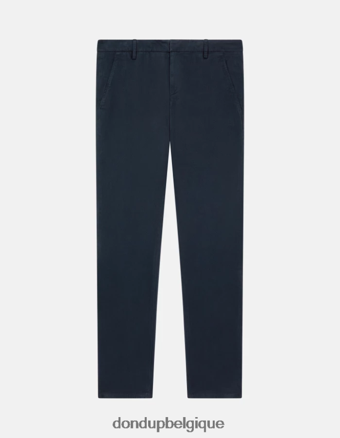 Hommes vêtements DONDUP bleu marine pantalon slim en coton gaubert 8826D0690