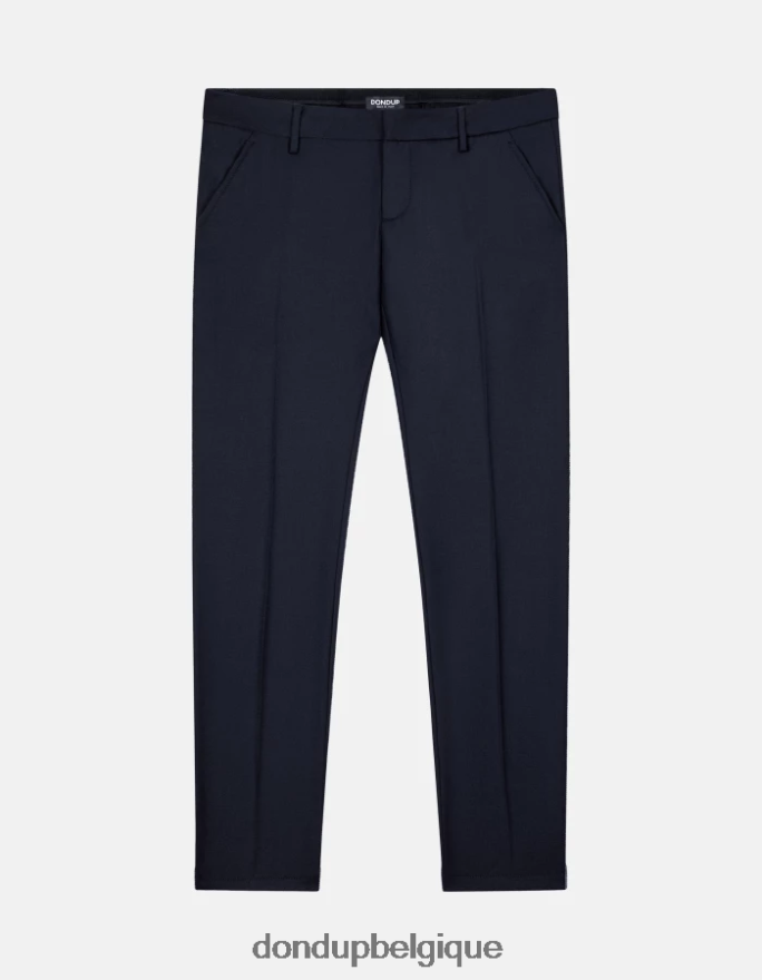 Hommes vêtements DONDUP bleu marine pantalon slim en flanelle gaubert 8826D0786