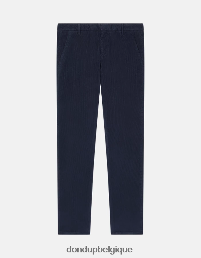 Hommes vêtements DONDUP bleu marine pantalon slim en velours gaubert 8826D0767