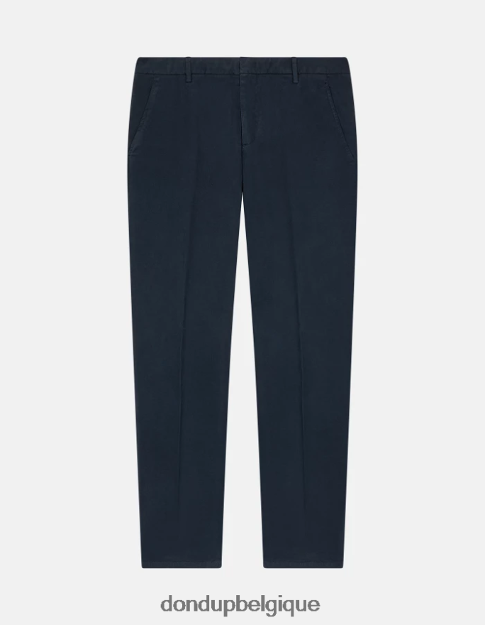 Hommes vêtements DONDUP bleu marine spiritissimo pantalon coupe classique en coton 8826D0757