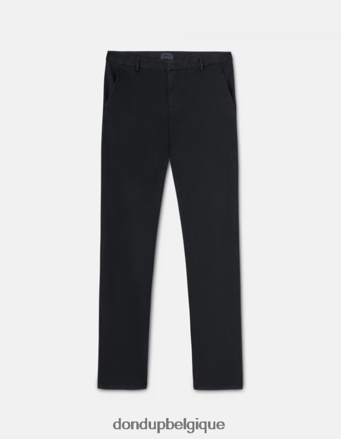 Hommes vêtements DONDUP bleu marine spiritissimo pantalon coupe classique en coton 8826D0777
