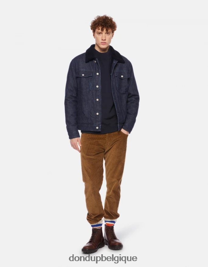 Hommes vêtements DONDUP bleu marine sweat-shirt coupe classique à col rond 8826D0838