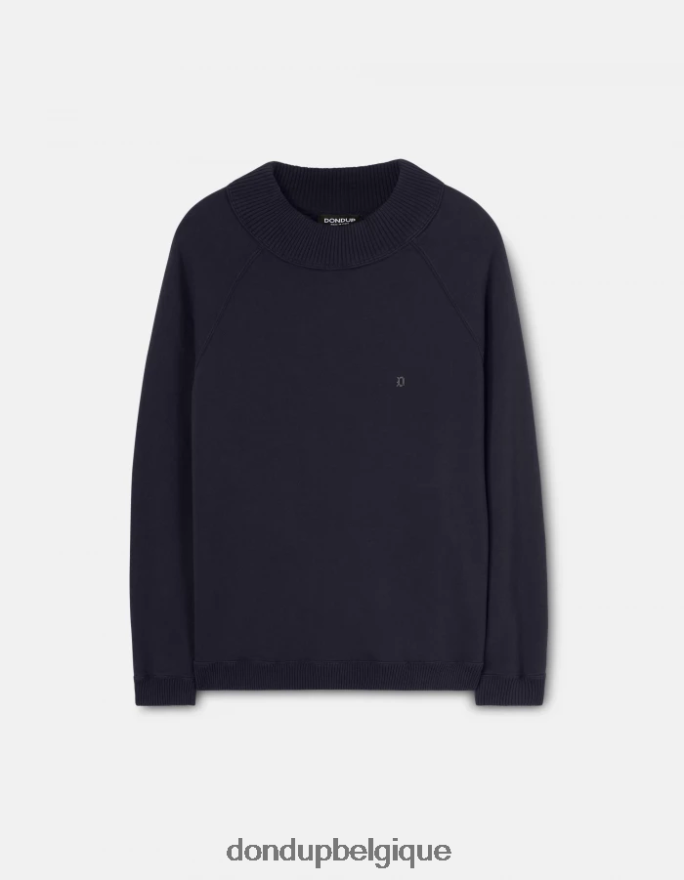 Hommes vêtements DONDUP bleu marine sweat-shirt coupe classique à col rond 8826D0838