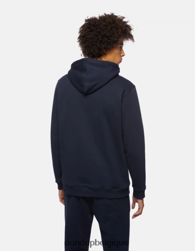 Hommes vêtements DONDUP bleu marine sweat à capuche coupe classique 8826D0823