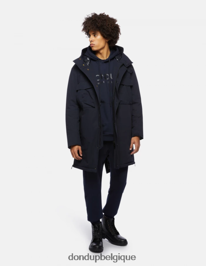 Hommes vêtements DONDUP bleu marine sweat à capuche coupe classique 8826D0823