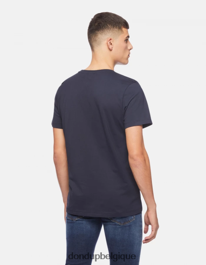 Hommes vêtements DONDUP bleu marine t-shirt coupe classique 8826D0813