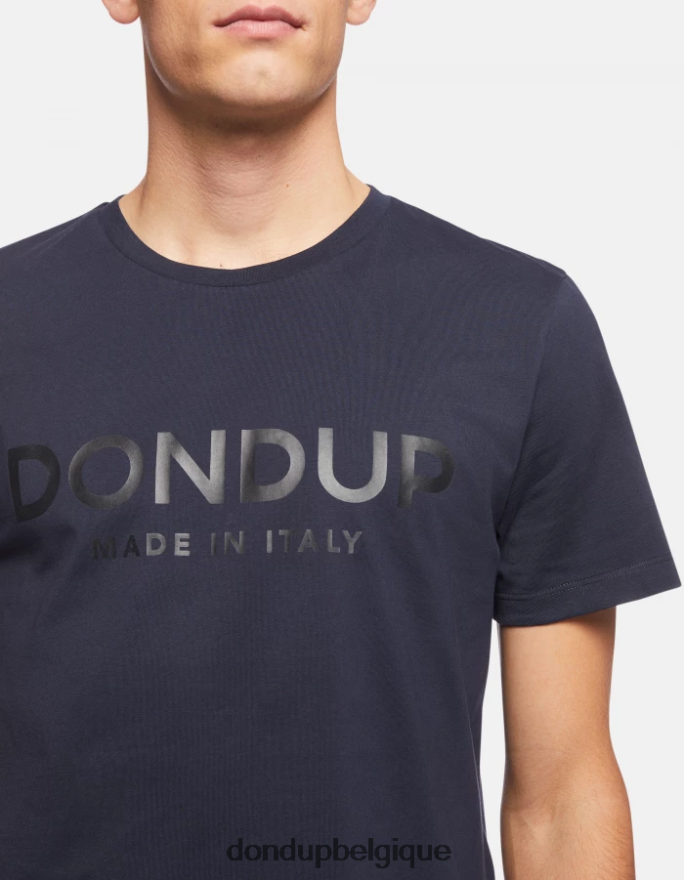 Hommes vêtements DONDUP bleu marine t-shirt coupe classique 8826D0813
