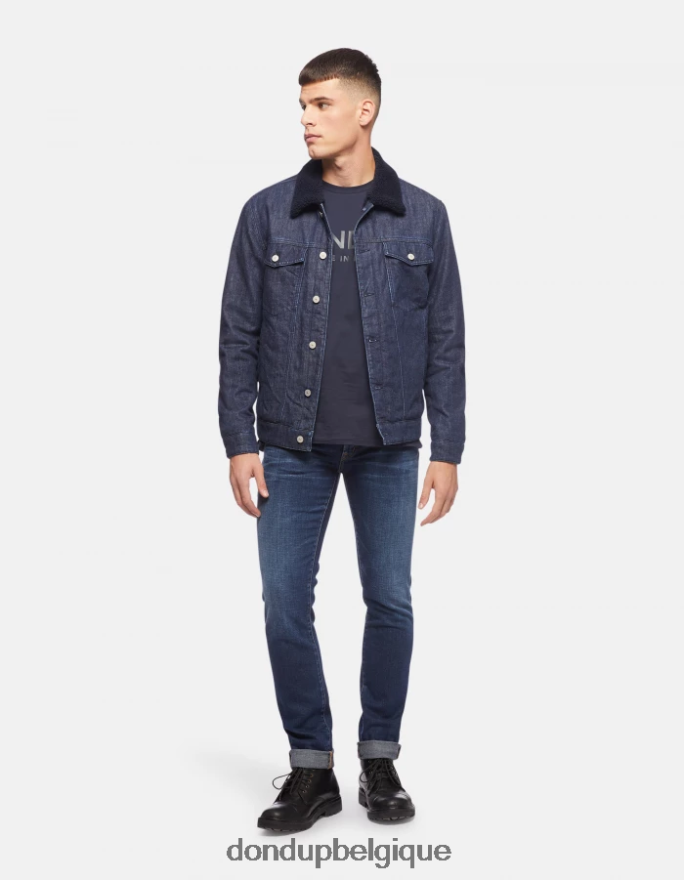 Hommes vêtements DONDUP bleu marine t-shirt coupe classique 8826D0813