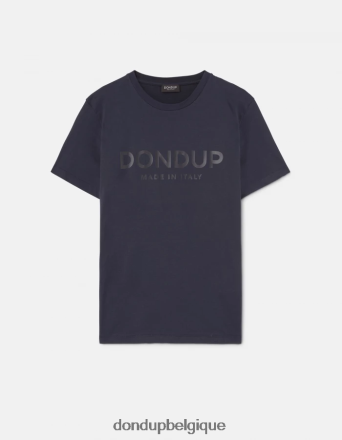 Hommes vêtements DONDUP bleu marine t-shirt coupe classique 8826D0813