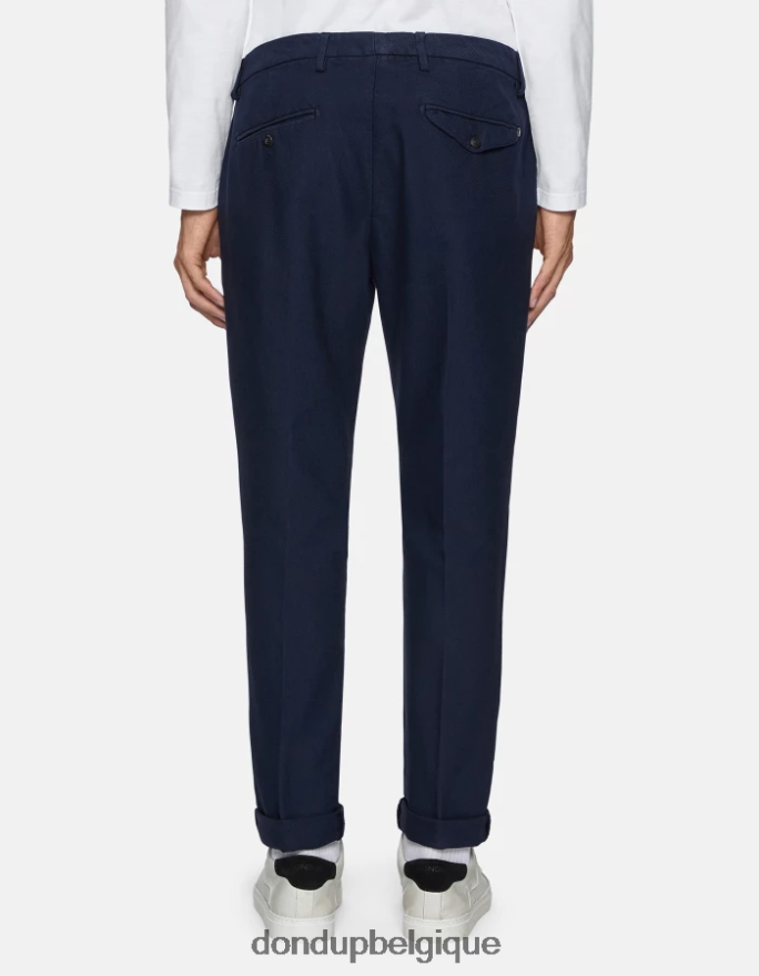 Hommes vêtements DONDUP bleu pantalon joe coupe carotte en coton 8826D0748