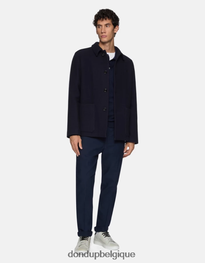 Hommes vêtements DONDUP bleu pantalon joe coupe carotte en coton 8826D0748
