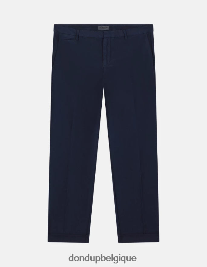 Hommes vêtements DONDUP bleu pantalon joe coupe carotte en coton 8826D0748