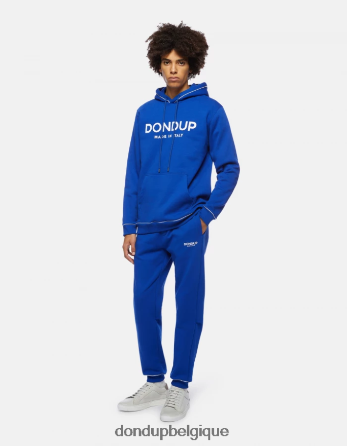 Hommes vêtements DONDUP bleu royal pantalon de jogging coupe classique en molleton 8826D0772
