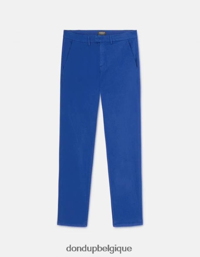 Hommes vêtements DONDUP bleu royal pantalon en satin coupe classique pablo 8826D0742
