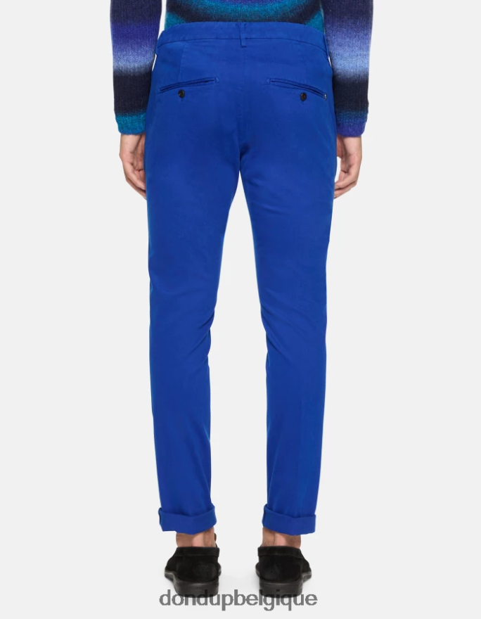Hommes vêtements DONDUP bleu royal pantalon slim en coton gaubert 8826D0689