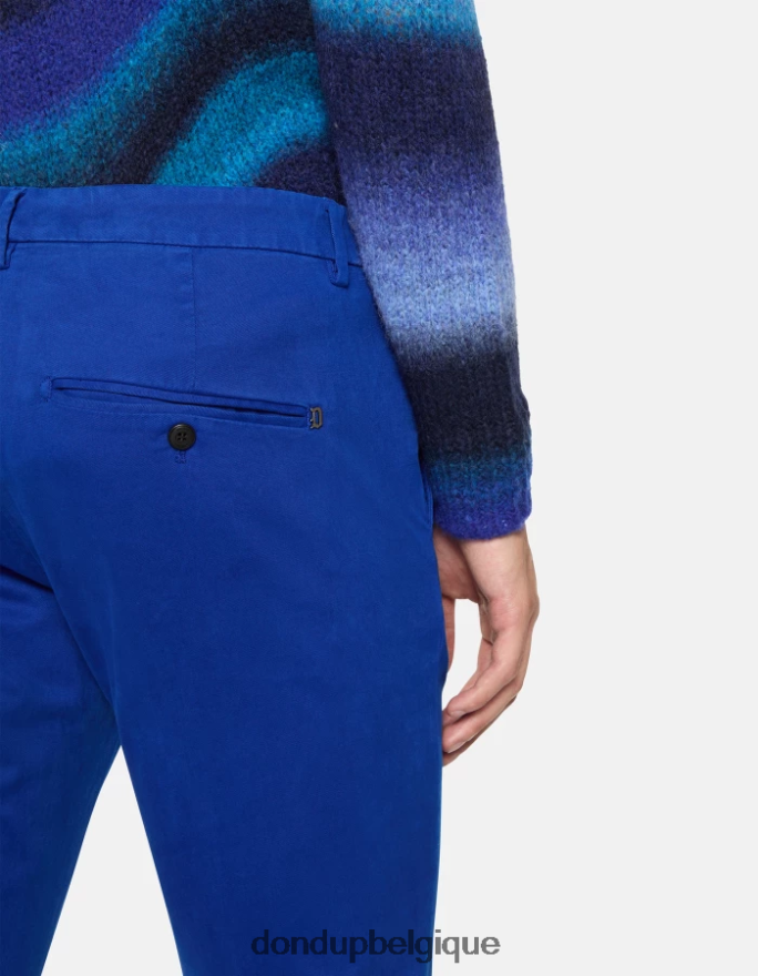 Hommes vêtements DONDUP bleu royal pantalon slim en coton gaubert 8826D0689