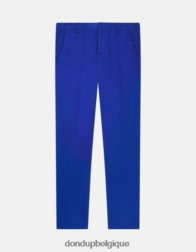 Hommes vêtements DONDUP bleu royal pantalon slim en coton gaubert 8826D0689