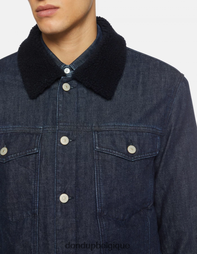 Hommes vêtements DONDUP bleu veste en jean coupe slim 8826D0909